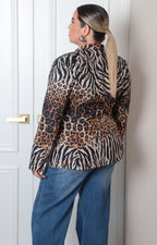 Blazer estampado animal print