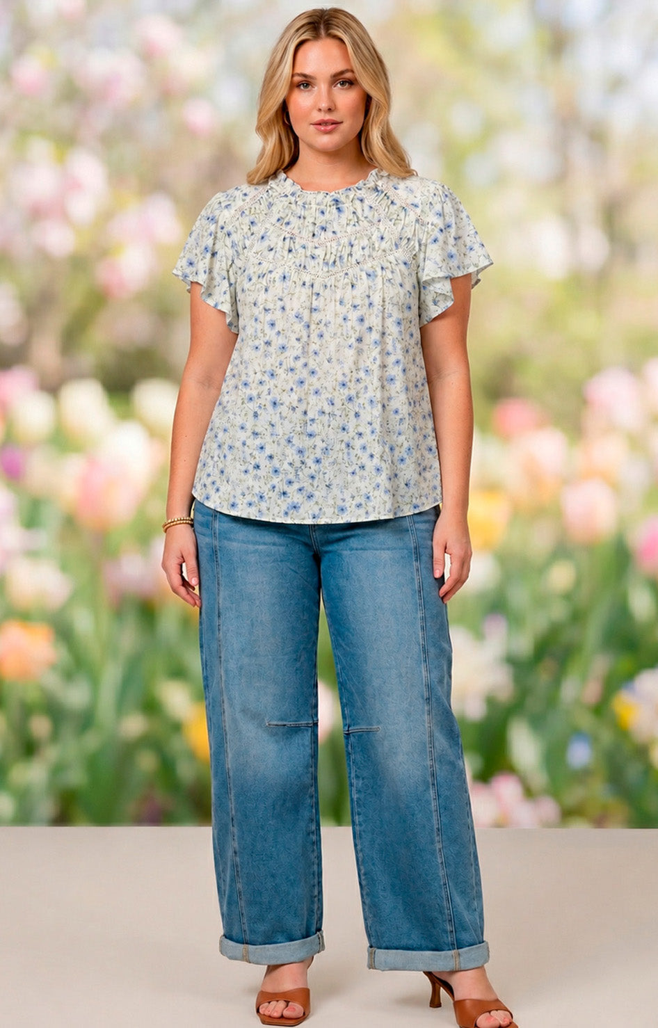 Blusa con estampado floral - BLUSAS CURVY Boutiquemirel 