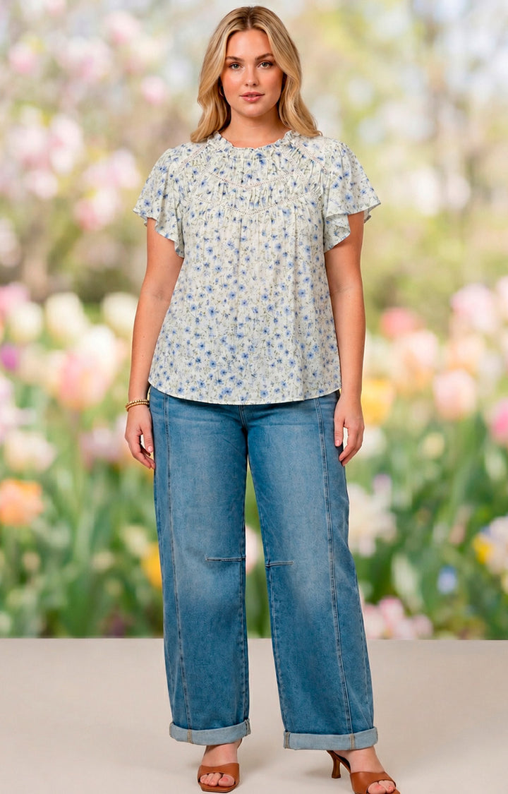 Blusa con estampado floral - BLUSAS CURVY Boutiquemirel 