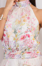 Vestido estampado halter