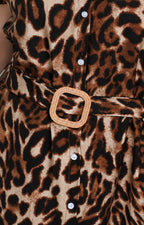 Vestido camisero midi animal print