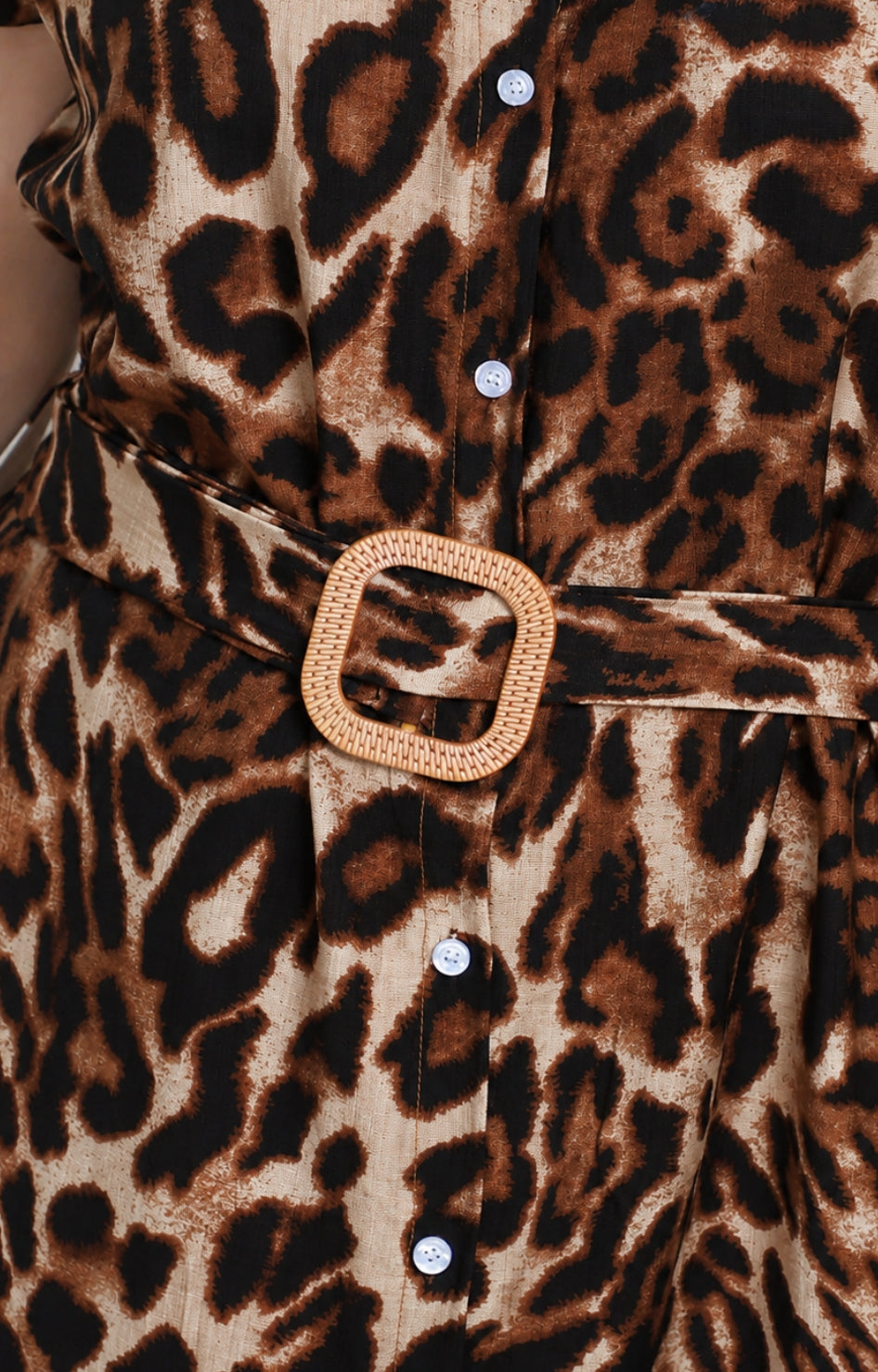 Vestido camisero midi animal print