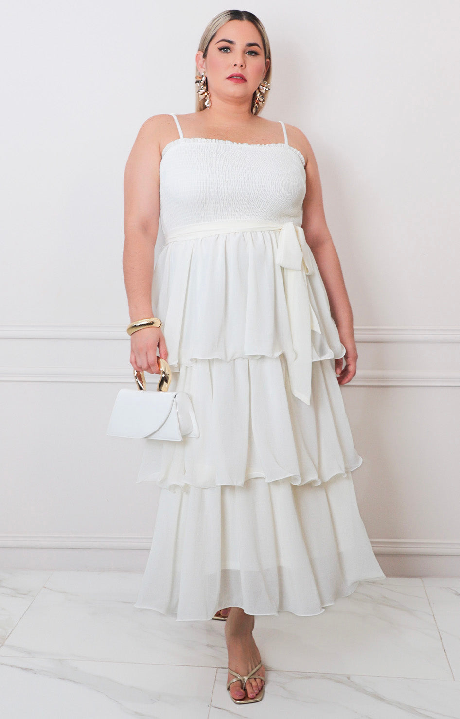 Vestido de tirantes con tablones - VESTIDO LARGO CURVY Boutiquemirel 