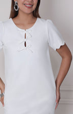 Vestido blanco con moños - VESTIDO Boutiquemirel 