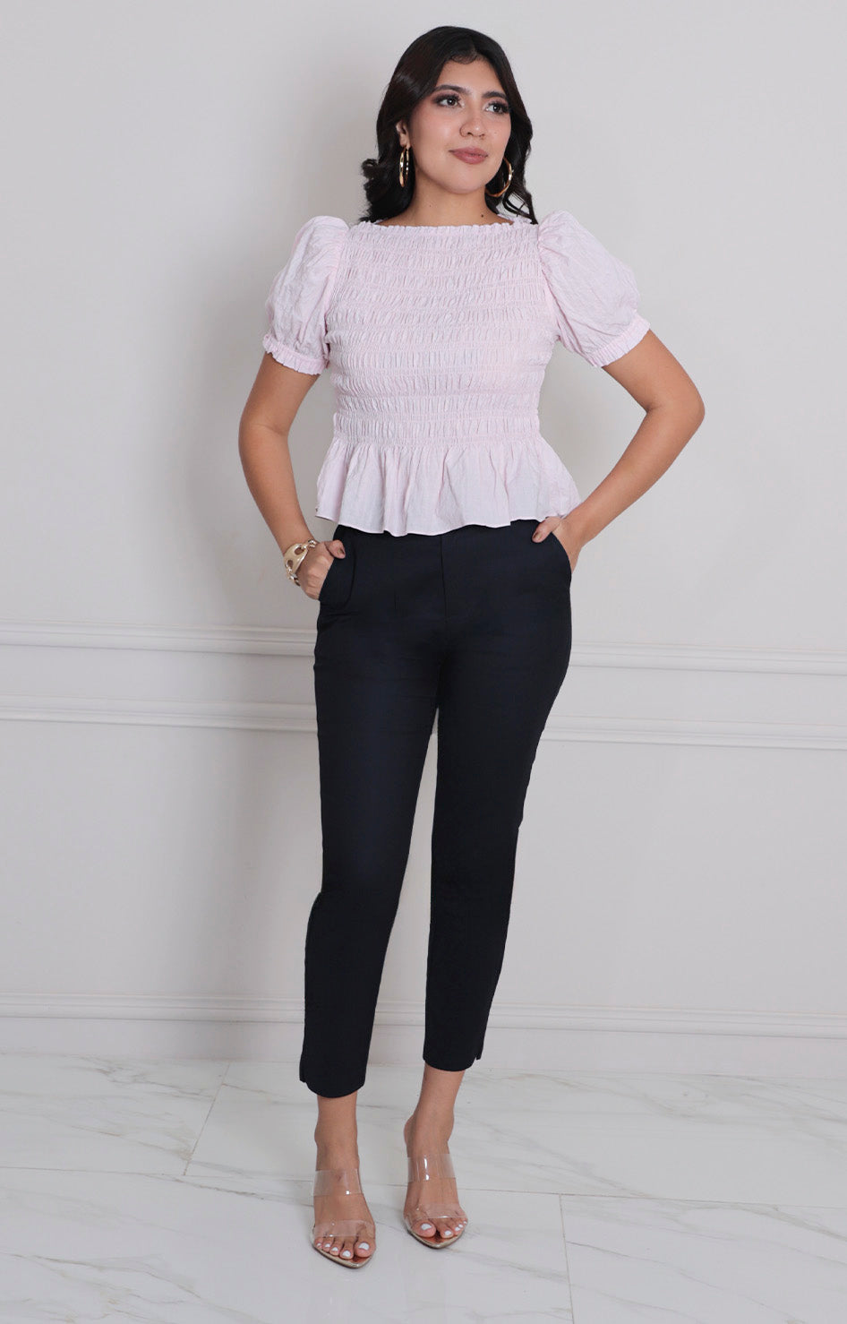 Blusa con corrugado - BLUSAS REGULAR Boutiquemirel 
