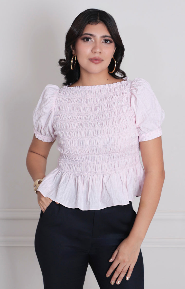 Blusa con corrugado - BLUSAS REGULAR Boutiquemirel 