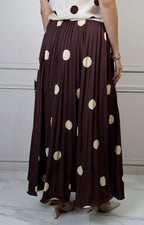 Falda plisada de polka dots