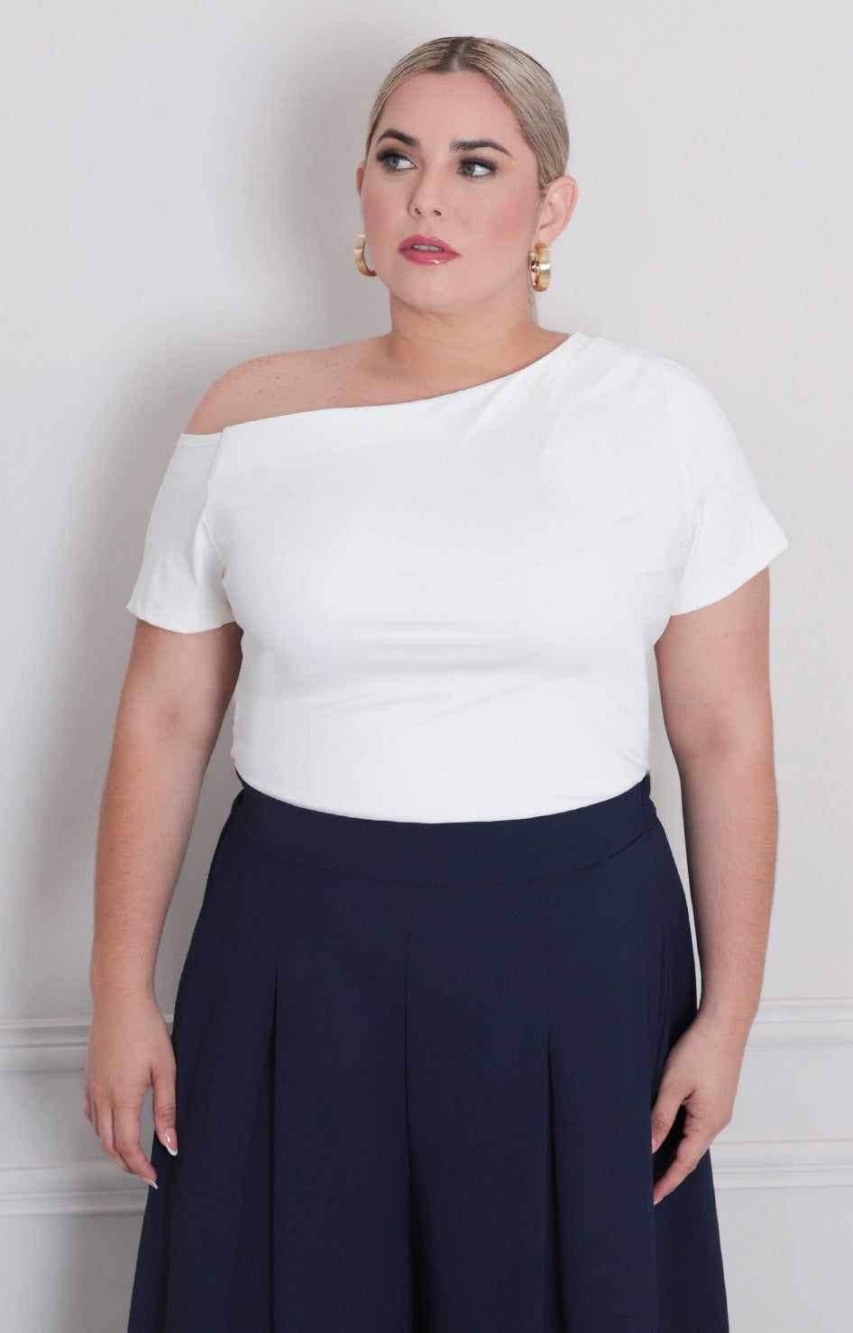 Blusa lisa asimètrica - BLUSAS CURVY Boutiquemirel 