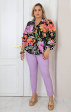 Blusa negra estampado