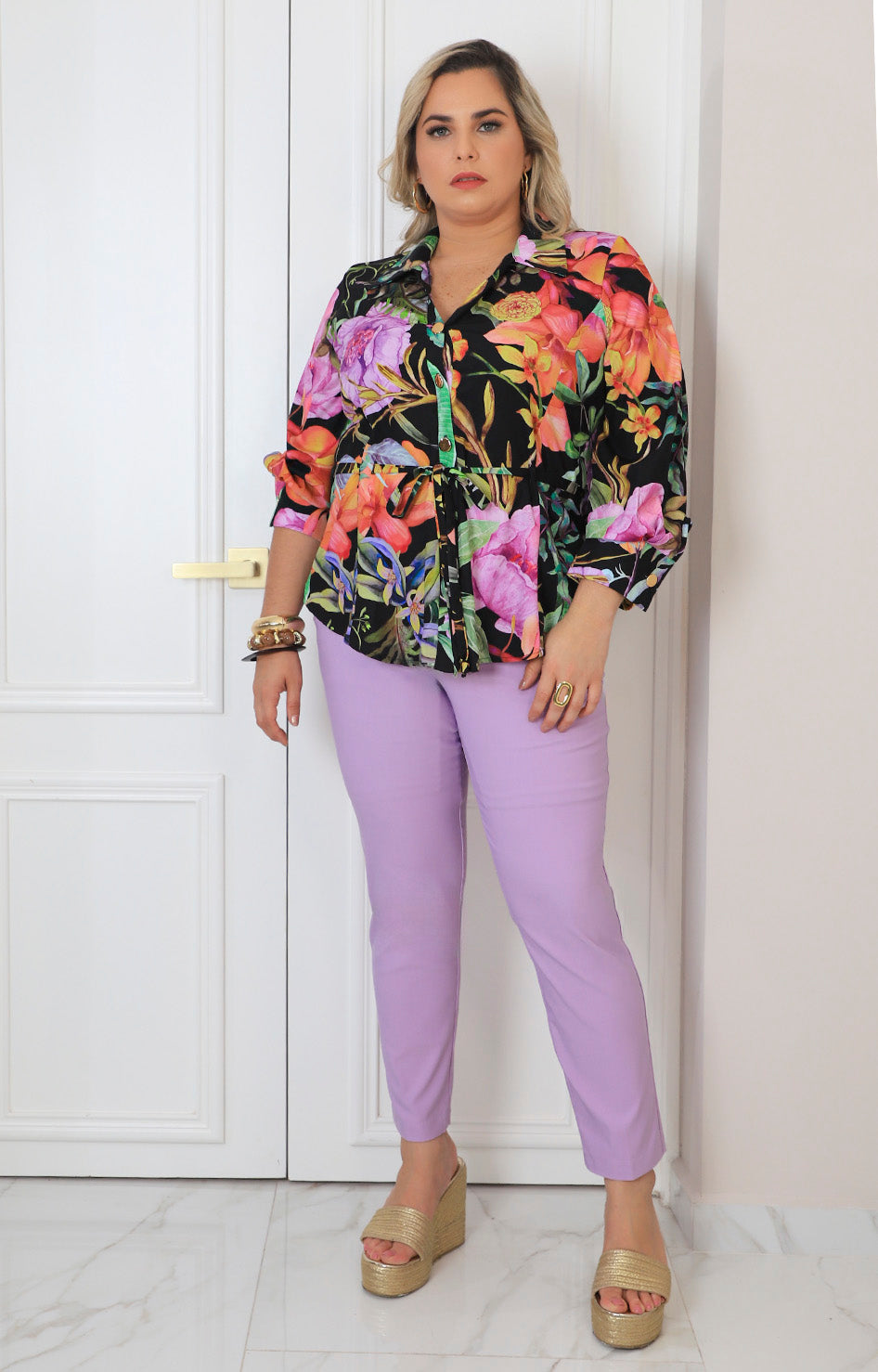 Blusa negra estampado