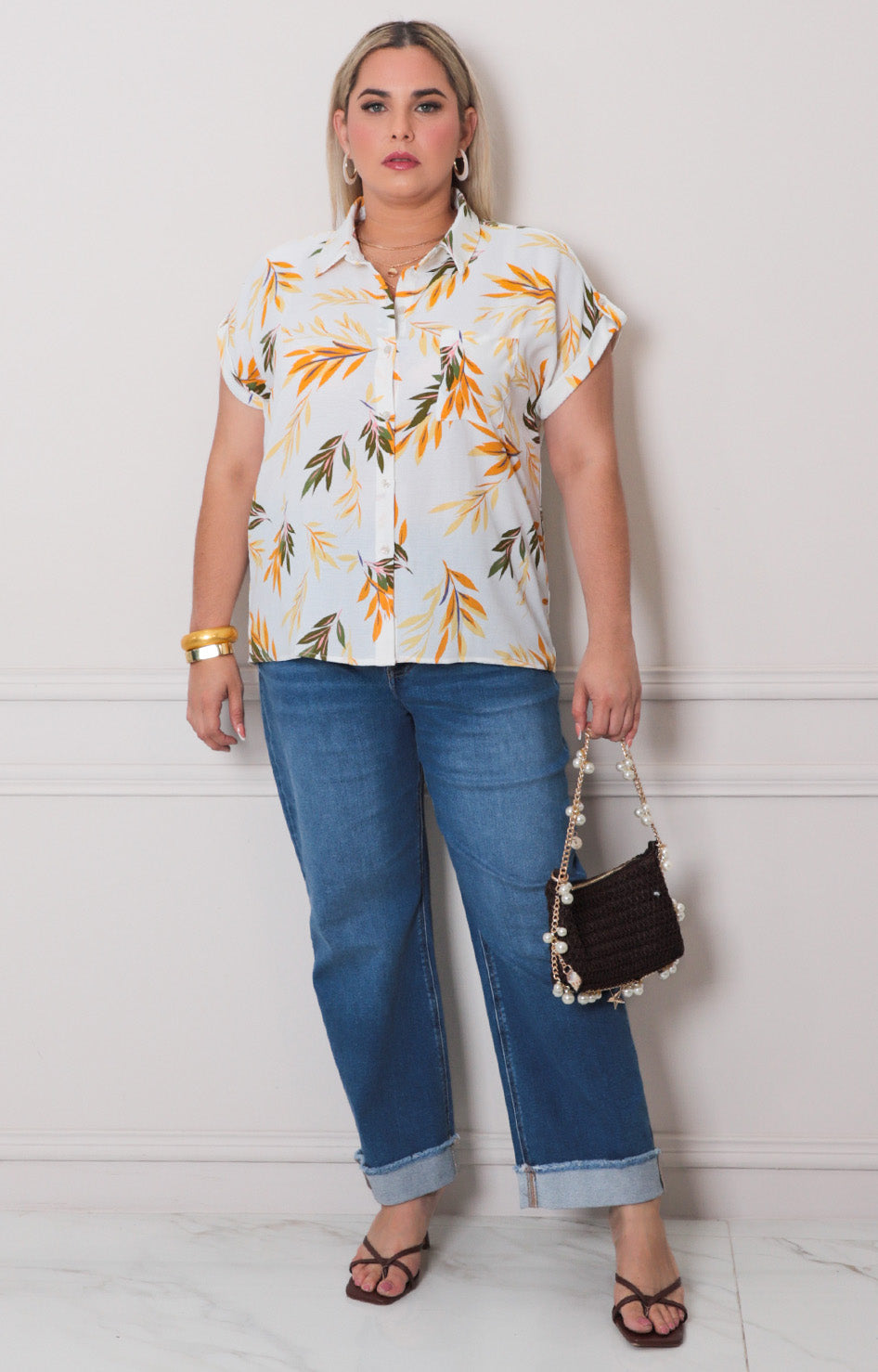 Blusa estampada tropical - BLUSAS CURVY Boutiquemirel 