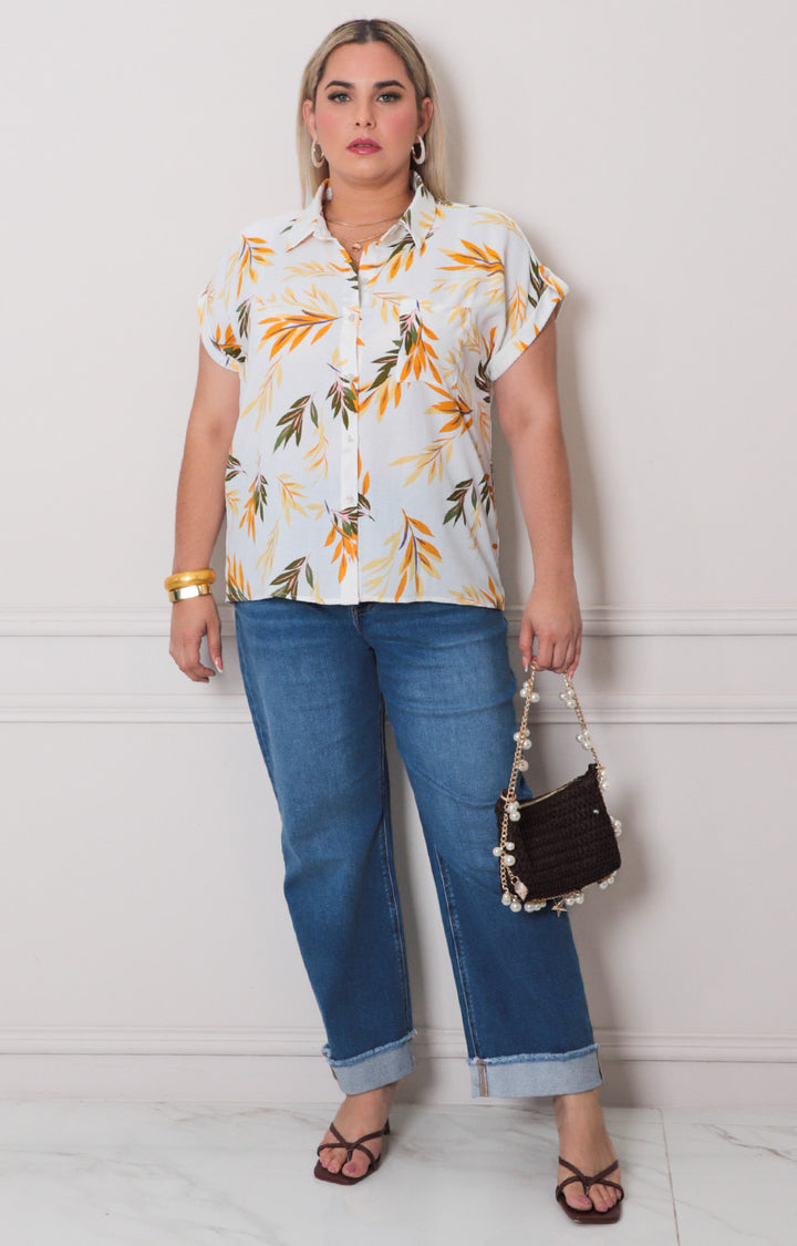 Blusa estampada tropical - BLUSAS CURVY Boutiquemirel 