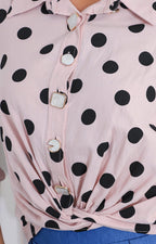 Blusa rosa polka dots