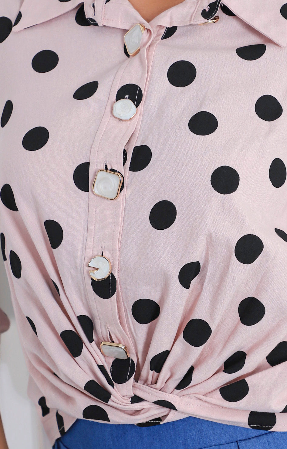 Blusa rosa polka dots