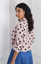 Blusa rosa polka dots