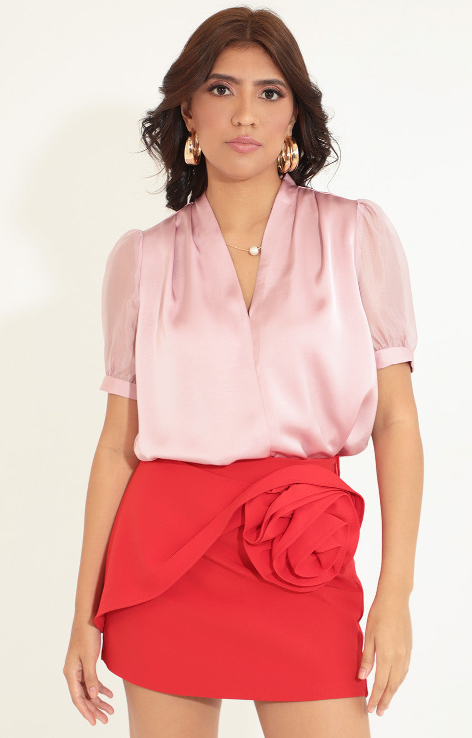Blusa rosa satinada - BLUSA Boutiquemirel 