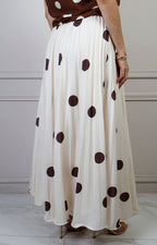 Falda plisada de polka dots