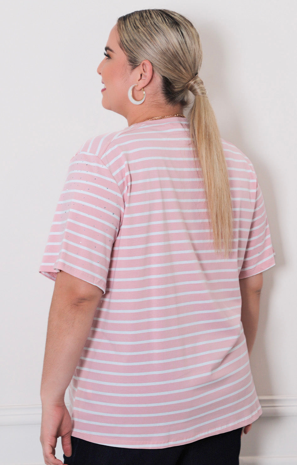 Blusa de rayas con brillos - BLUSAS CURVY Boutiquemirel 