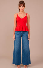 Blusa roja tipo peplum - BLUSAS REGULAR Boutiquemirel 