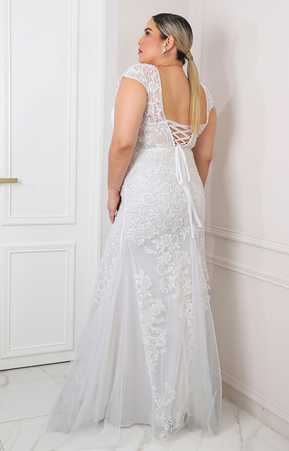 Vestido largo con bordado