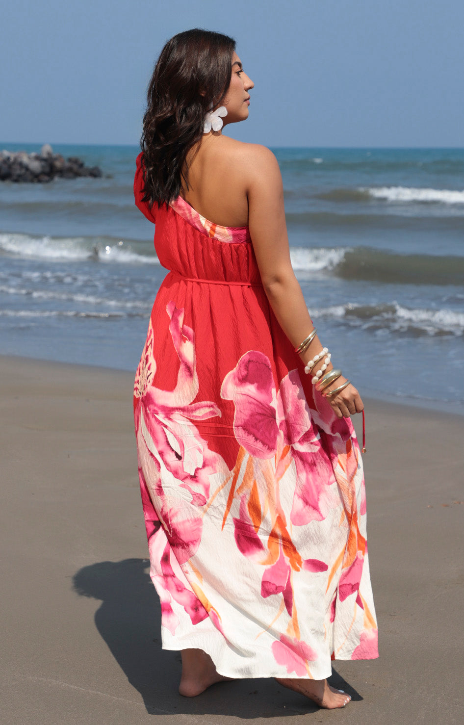 V*3-26*BIGHIT*HD3420*ROJO ESTAMPADO - VESTIDO LARGO REGULAR Boutiquemirel 