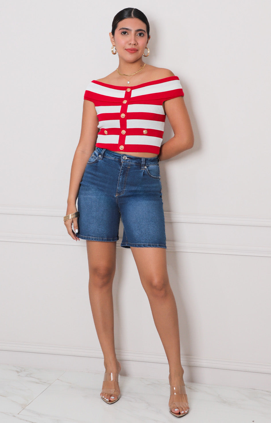 Blusa de rayas strapless - BLUSAS REGULAR Boutiquemirel 