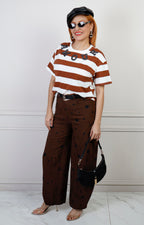 Pantalón regular café Boutiquemirel con estampado de lunares polka dots