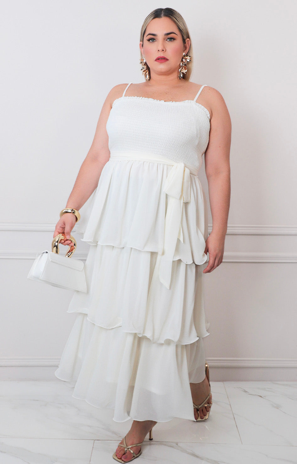 Vestido de tirantes con tablones - VESTIDO LARGO CURVY Boutiquemirel 