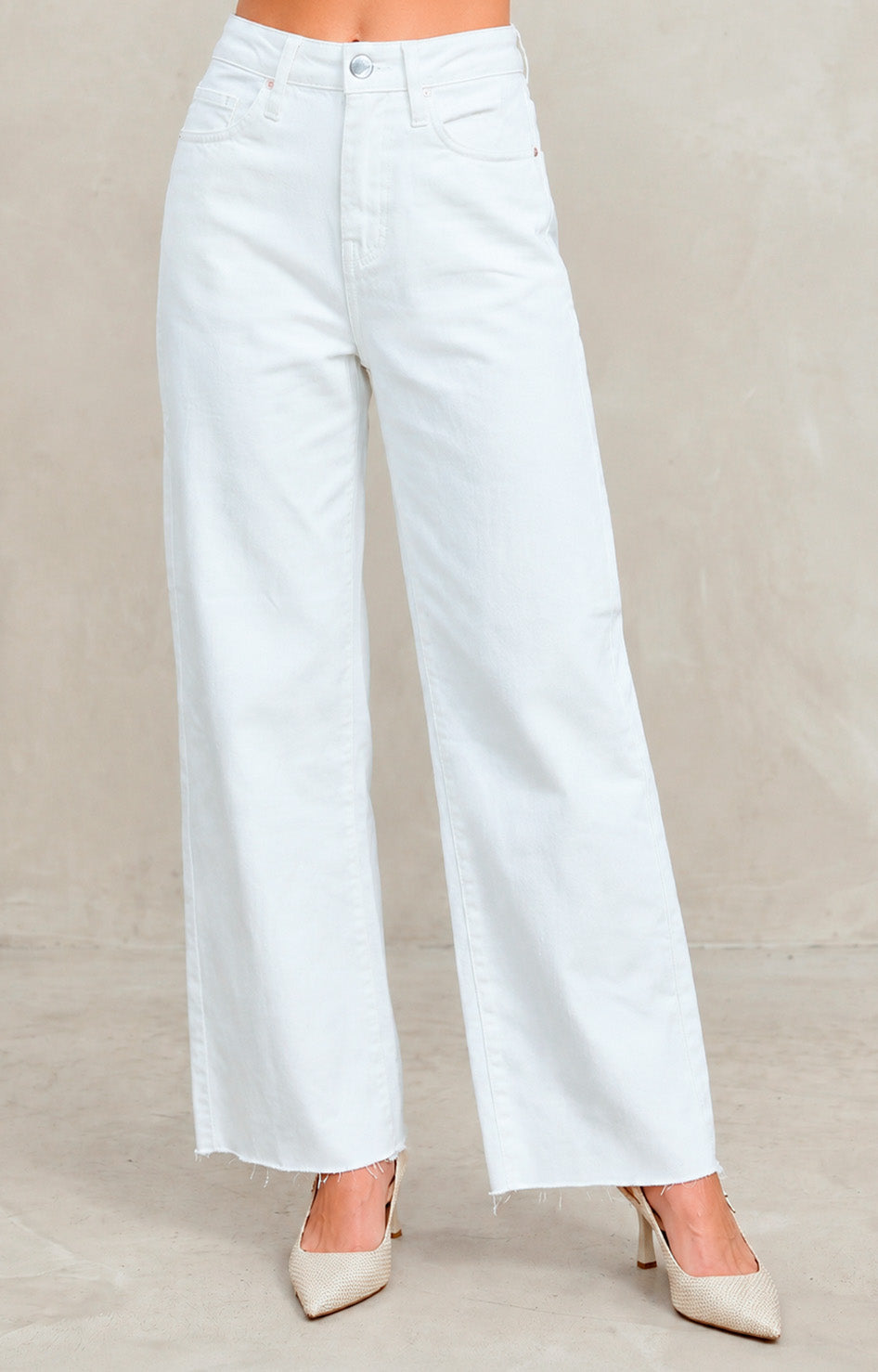 Pantalón de mezclilla blanco