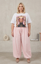 Pantalón rosa tipo globo - PANTALON CURVY Boutiquemirel 