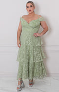 Vestido menta estampado - VESTIDO LARGO CURVY Boutiquemirel 