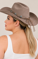 Sombrero vaquero kaki Boutiquemirel con ala amplia y diseño clásico de cowboy