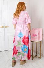 Vestido largo floral campestre