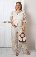 Conjunto de guipur floral