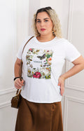 Blusa blanca estampada