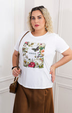 Blusa blanca estampada