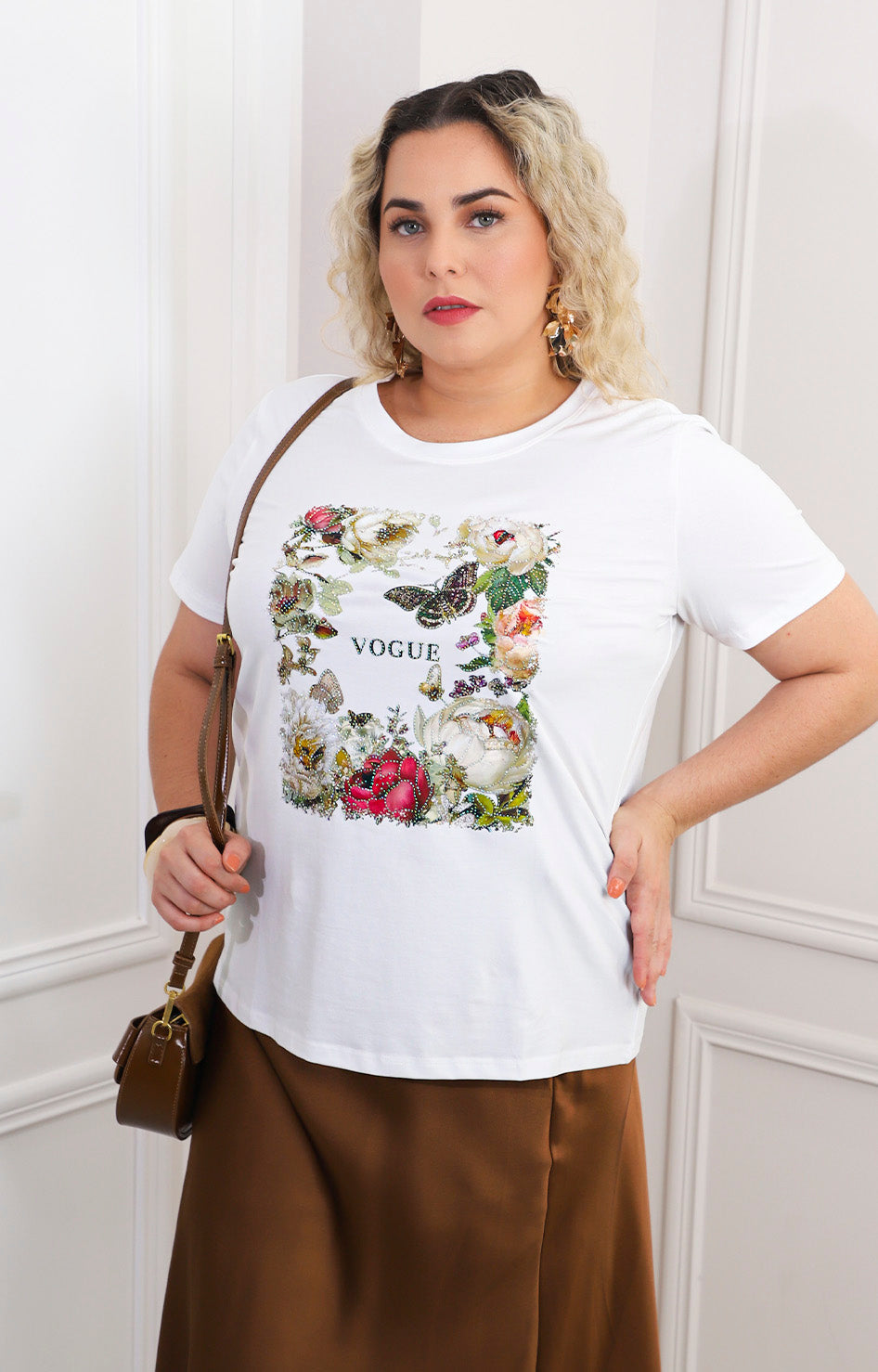 Blusa blanca estampada