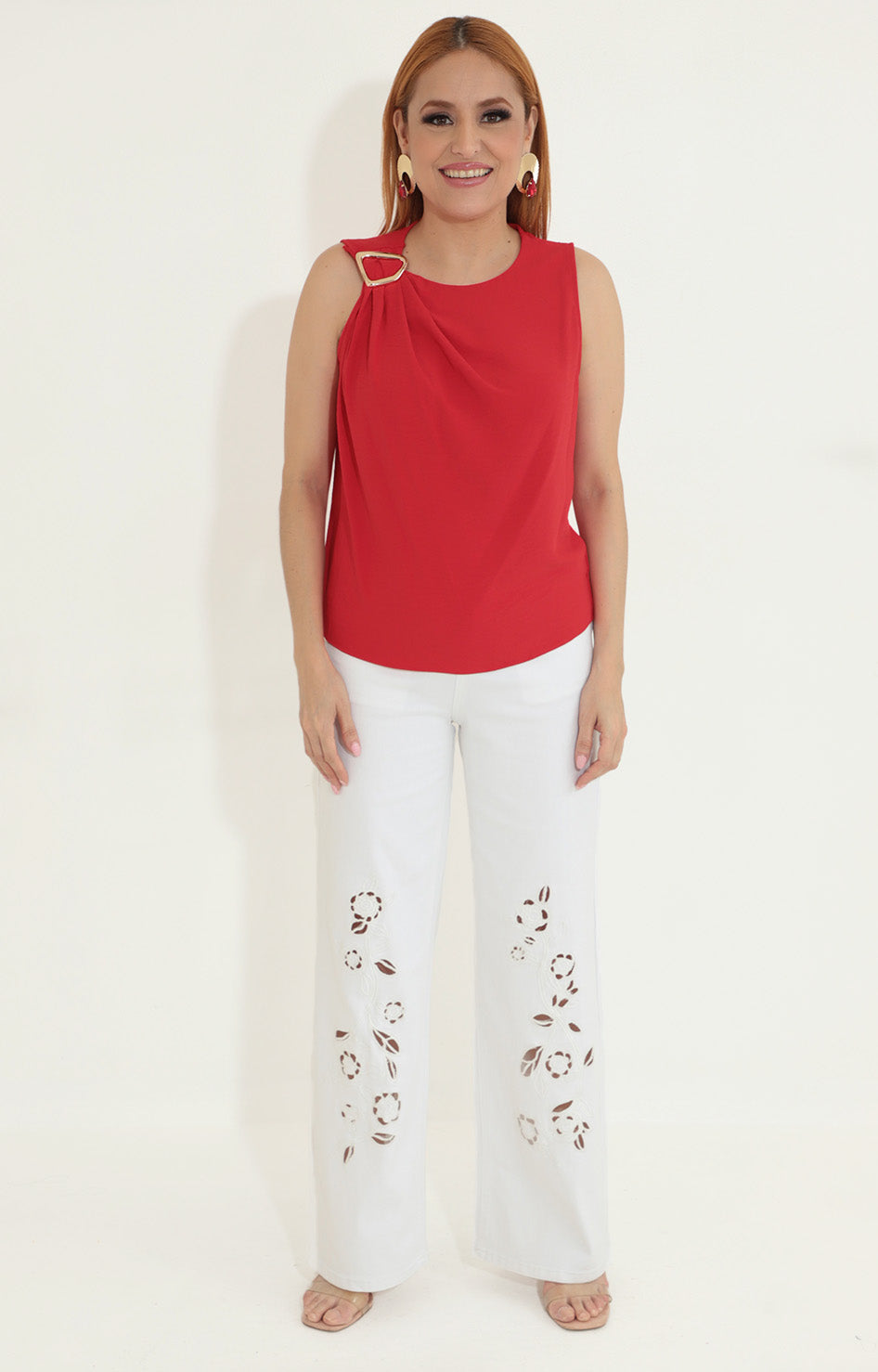 Blusa roja con hebilla - BLUSA Boutiquemirel 