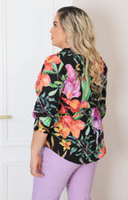 Blusa negra estampado
