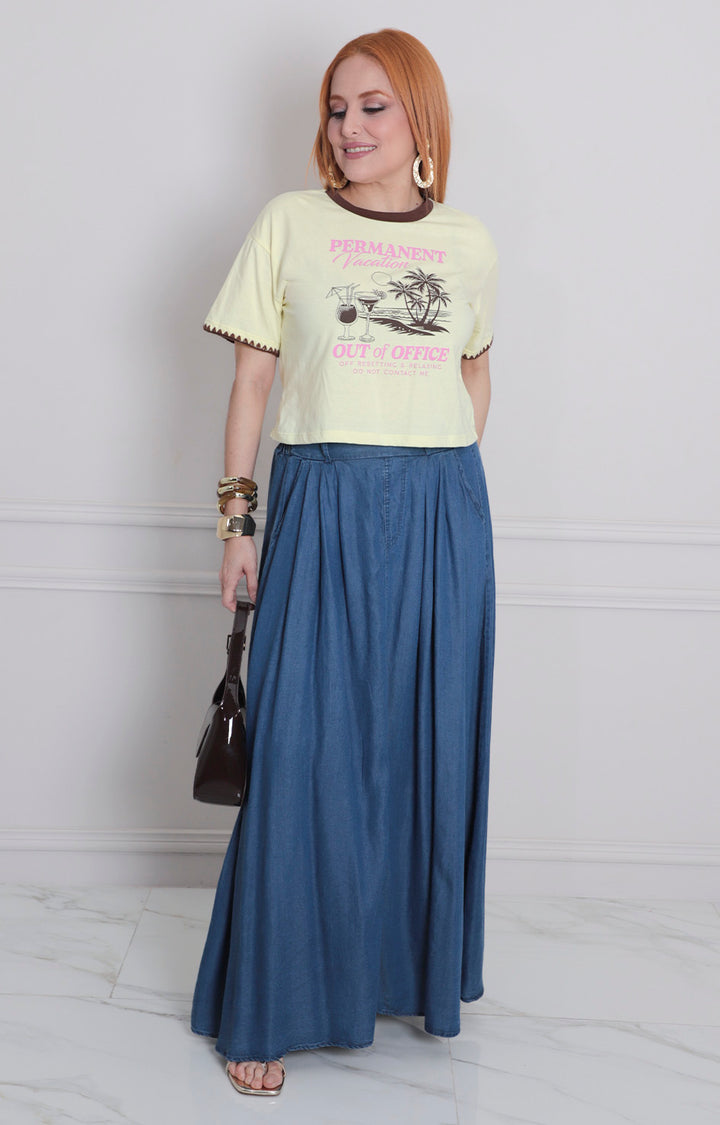 Blusa amarilla estampada - BLUSAS REGULAR Boutiquemirel 