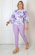Blusa lila estampada