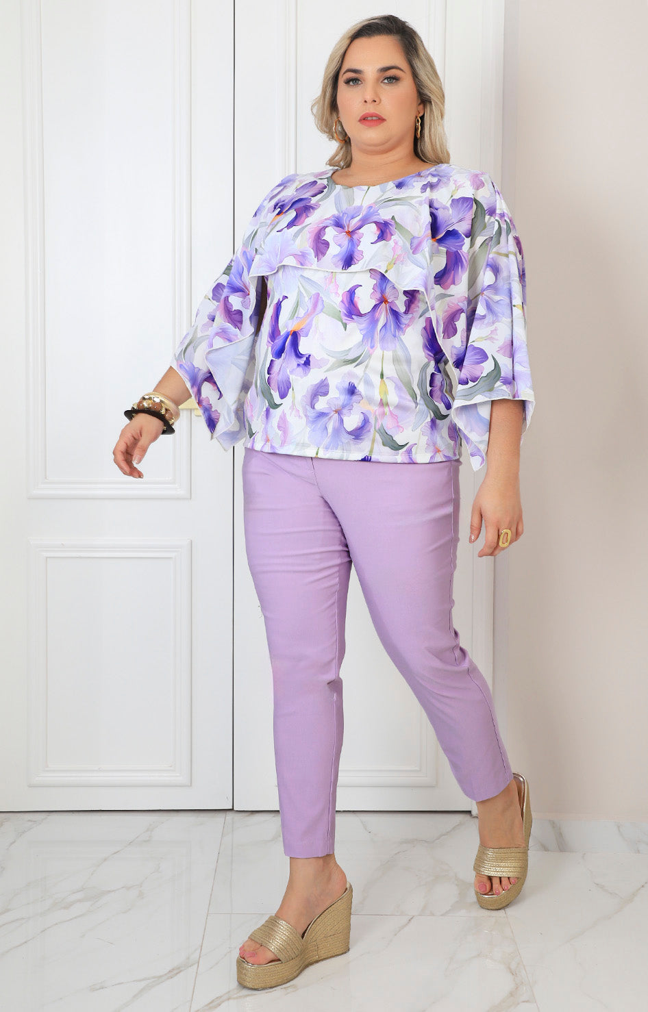 Blusa lila estampada