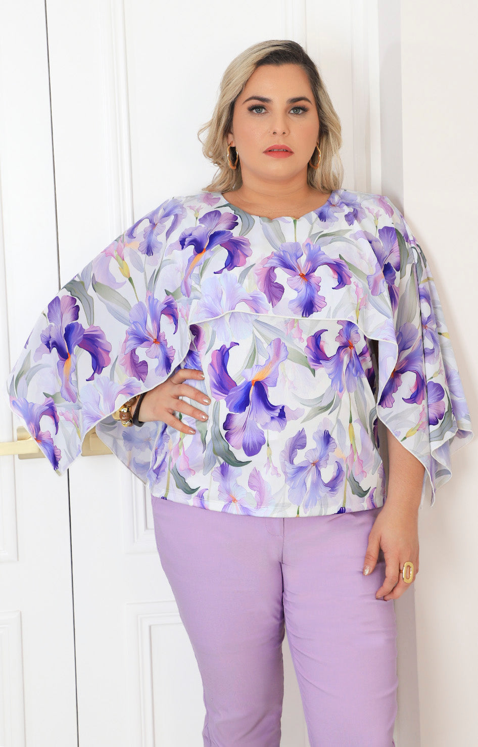 Blusa lila estampada