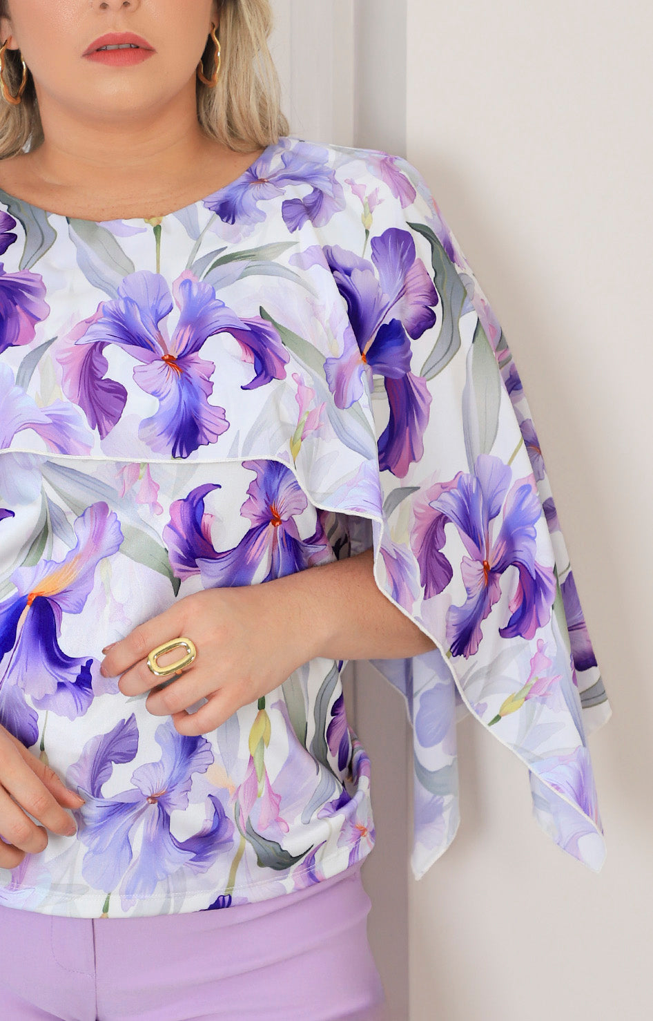 Blusa lila estampada
