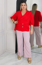 Blusa envolvente con lazo