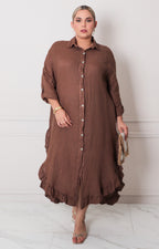 Vestido liso con botones - VESTIDO CORTO CURVY Boutiquemirel 
