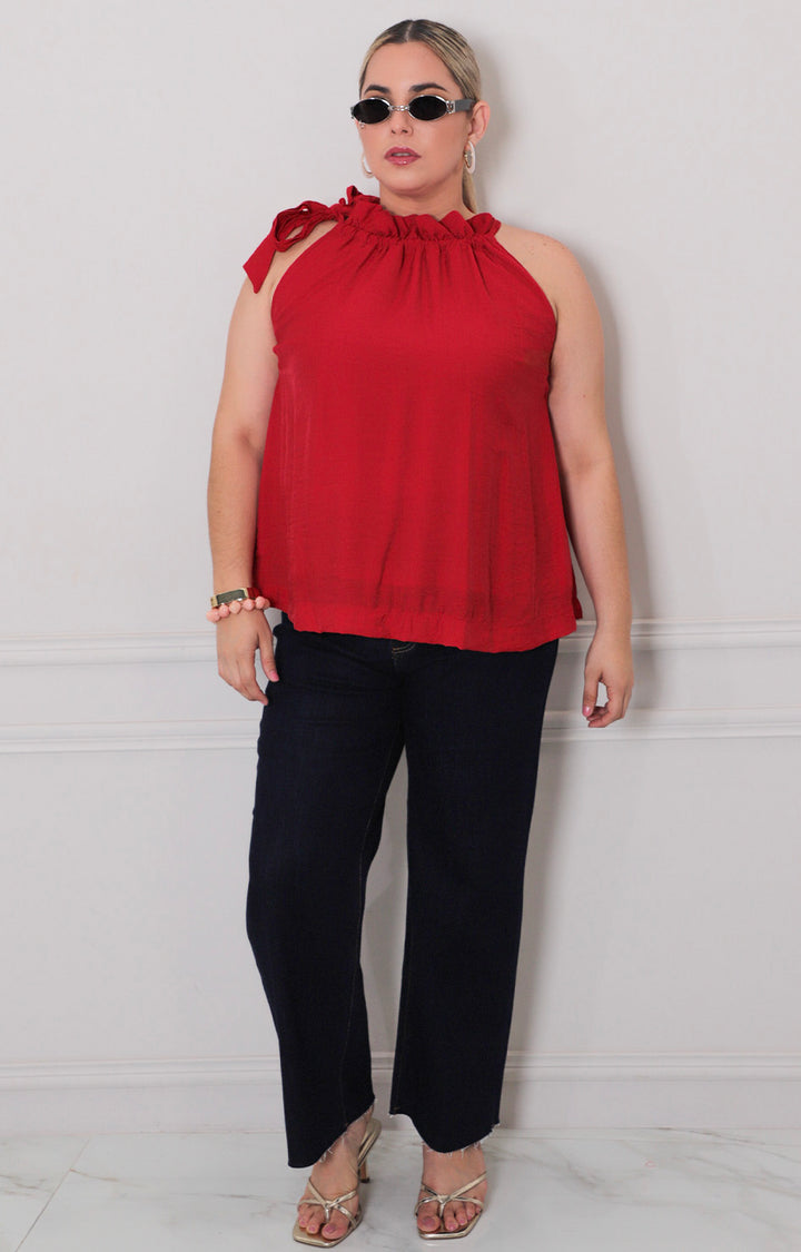 Blusa roja halter - BLUSAS CURVY Boutiquemirel 
