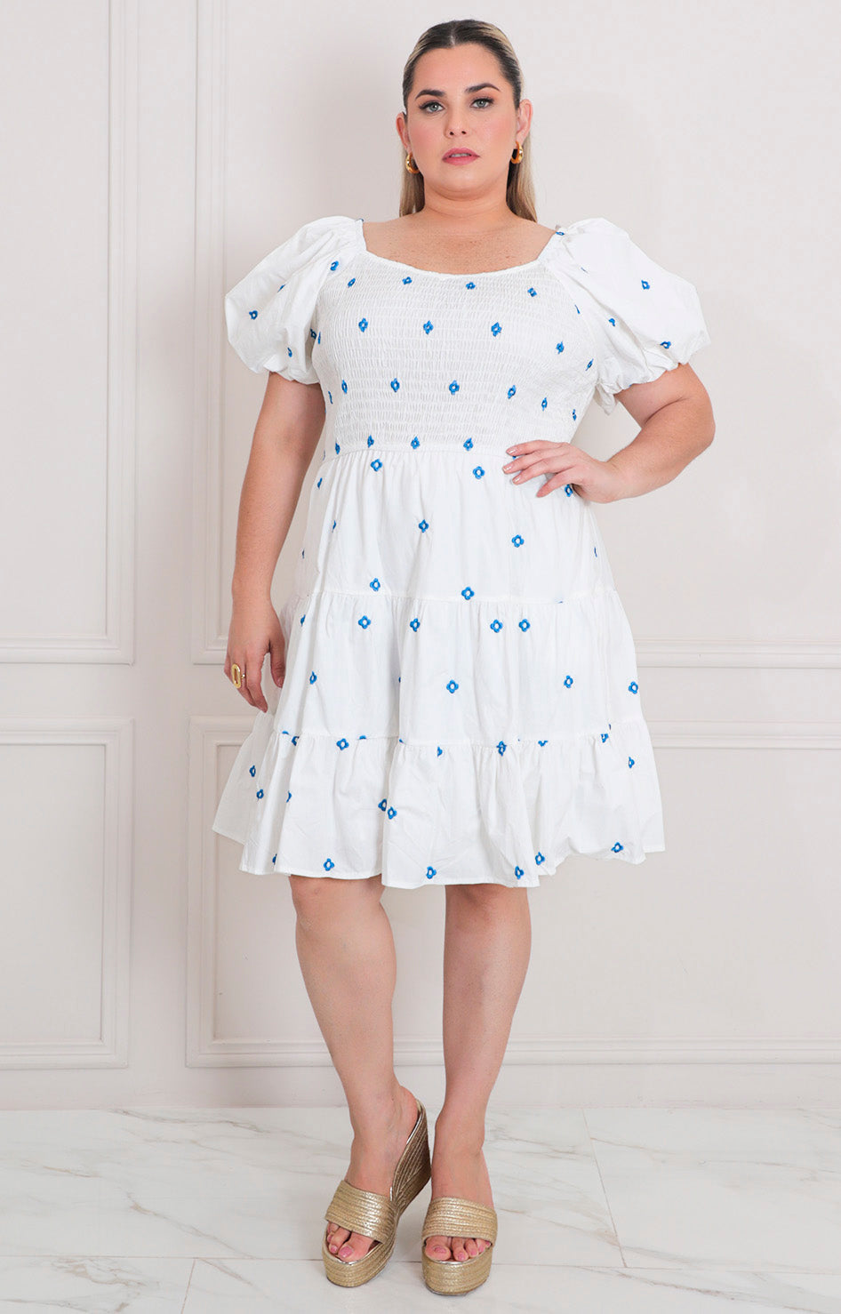 Vestido blanco estampado
