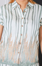 Conjunto verde estampado de rayas