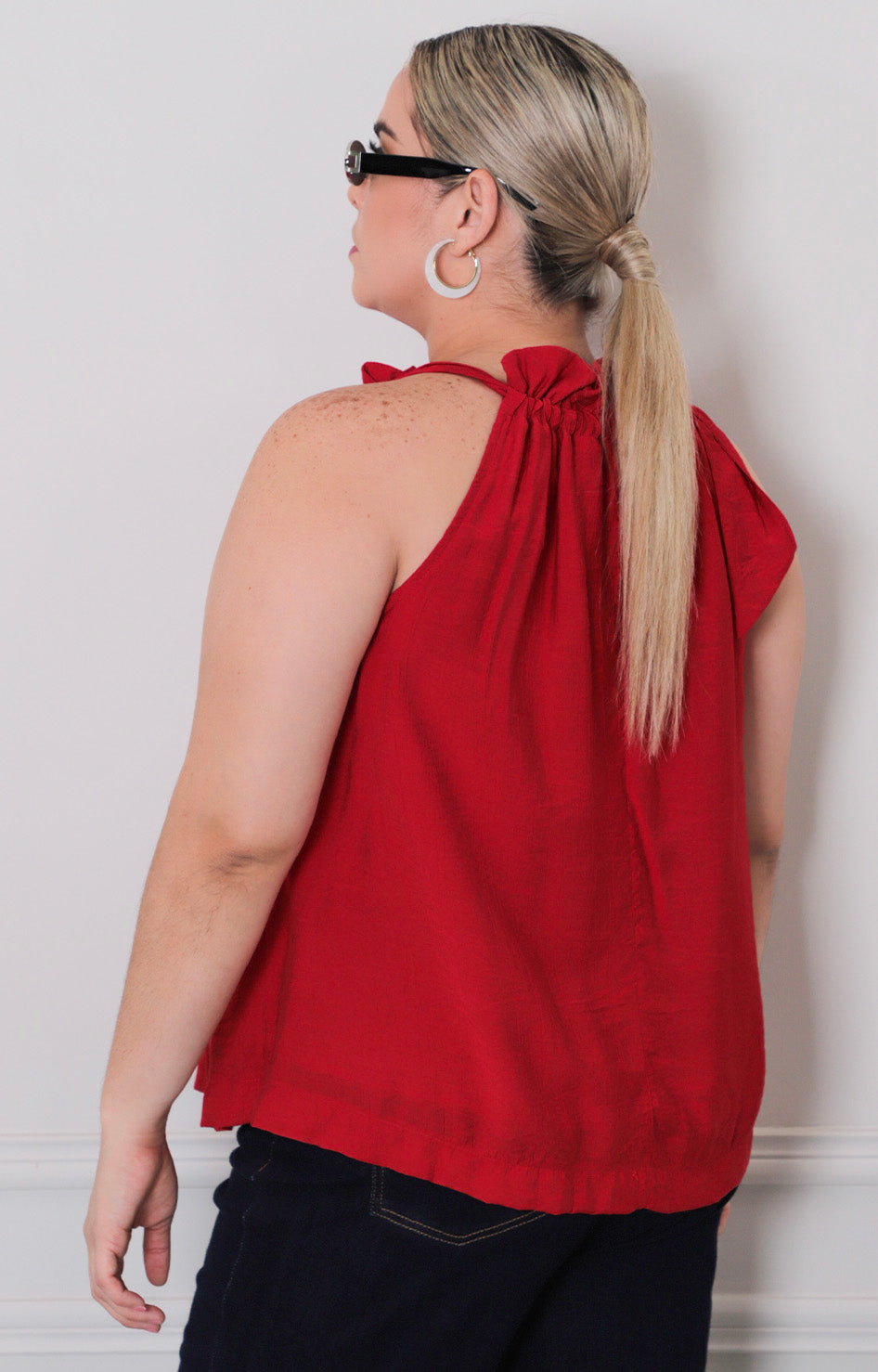 Blusa roja halter - BLUSAS CURVY Boutiquemirel 